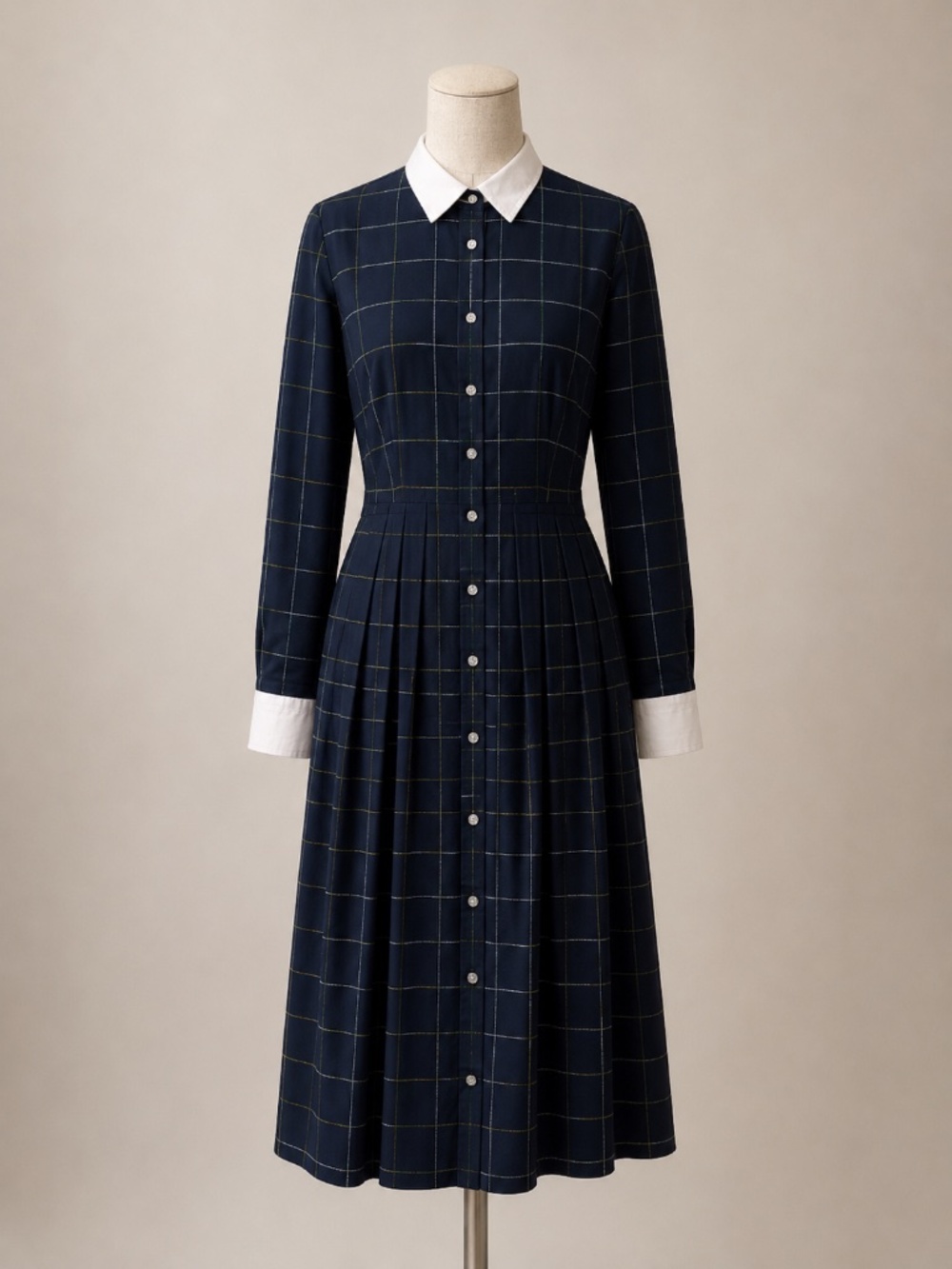 Ralph Lauren Tartan Collared Flannel Dress(Size 10)